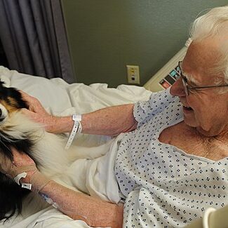 therapy dog at nursing home